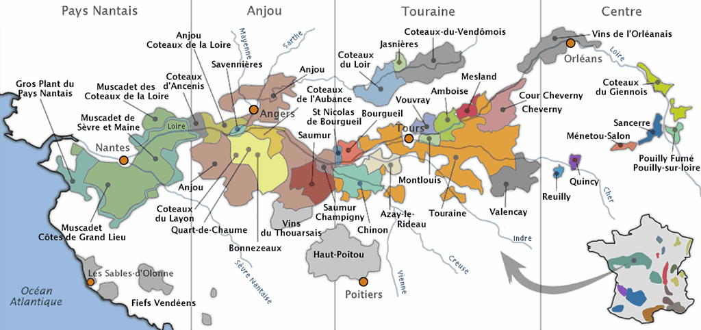 Loire Valley wine map